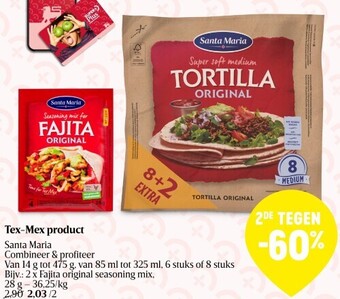 Tex-mex product santa maria