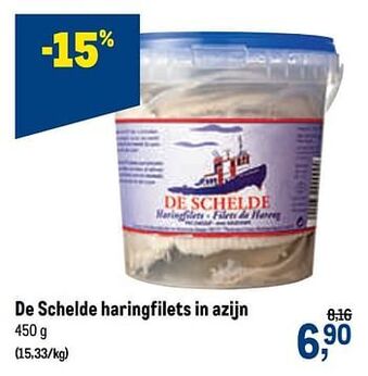 De schelde haringfilets in azijn