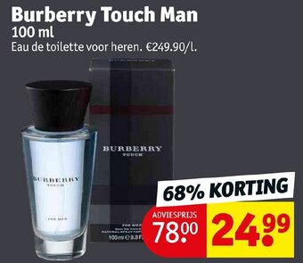 Kruidvat Burberry Touch Man 100ml aanbieding