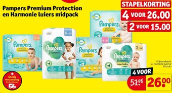 Kruidvat Pampers Premium Protection en Harmonie Luiers Midpack aanbieding