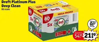 Kruidvat Dreft Platinum Plus Deep Clean 80 Stuks aanbieding