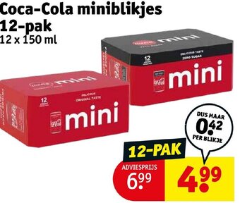 Kruidvat Coca-Cola Miniblikjes 12-Pak aanbieding