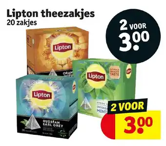Kruidvat Lipton Theezakjes 20 Zakjes aanbieding