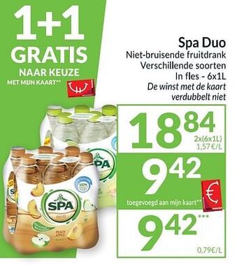 Intermarché Spa duo niet-bruisende fruitdrank aanbieding