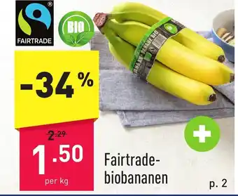 ALDI Fairtradebiobananen per kg aanbieding