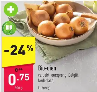 ALDI Bio-uien 500g aanbieding