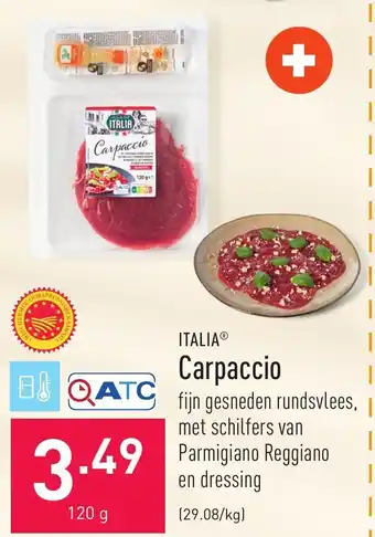 ALDI Italia carpaccio 120g aanbieding