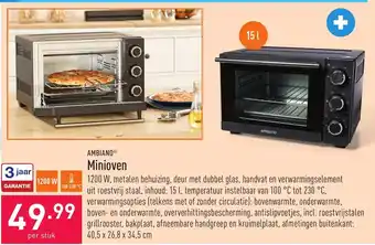 ALDI Ambiano minioven 1200W per stuk aanbieding