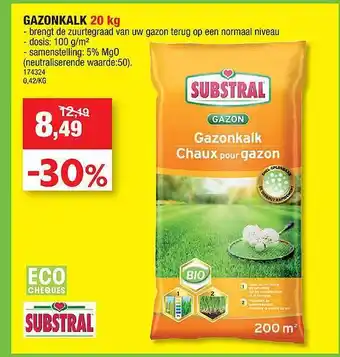 Hubo Substral Gazonkalk 20 Kg aanbieding