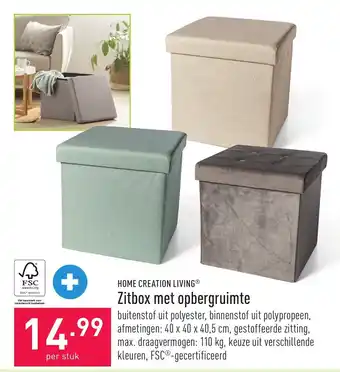 ALDI Home creation living zitbox met opbergruimte per stuk aanbieding
