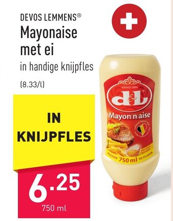 ALDI Devos lemmens mayonaise met ei 750ml aanbieding