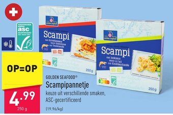 ALDI Golden seafood scampipannetje 250g aanbieding