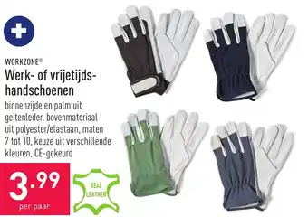 ALDI Workzone werk- of vrijetijds-handschoenen per paar aanbieding