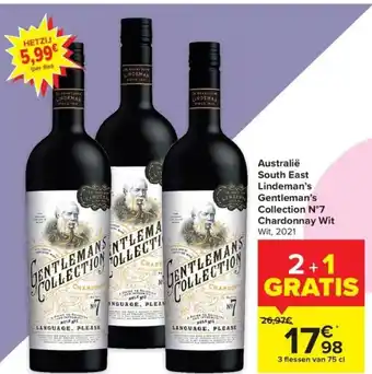 Carrefour Gentleman's collection N%7 australie south east lindeman's chardonnay wit aanbieding