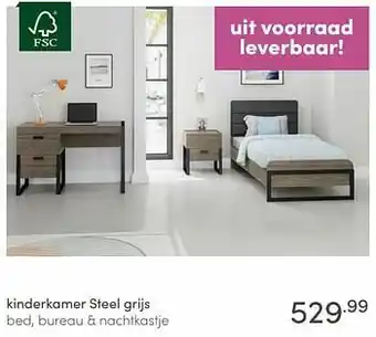 Baby & Tiener Kinderkamer steel grijs aanbieding