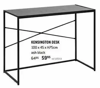 Kensington desk ash black