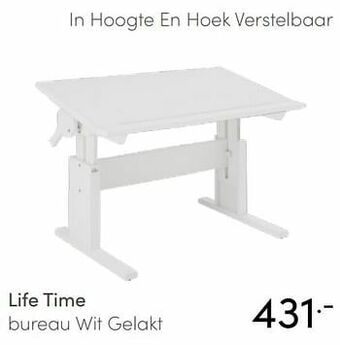 Baby & Tiener Life time bureau wit gelakt aanbieding