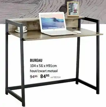 Freetime Bureau hout-zwart metaal aanbieding