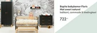 Baby & Tiener Bopita babykamer floris mat zwart naturel aanbieding