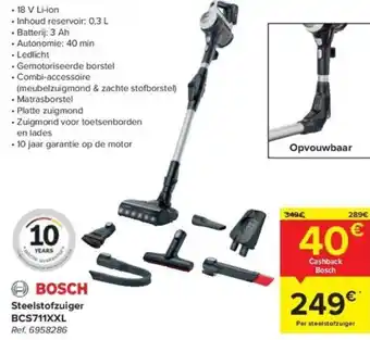 Carrefour Bosch steelstofzuiger BCS711XXL ref. 6958286 aanbieding