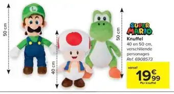 Carrefour Super mario knuffel 40 en 50cm ref. 6908573 aanbieding