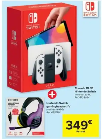 Nintendo switch gamingheadset 1V, Console OLED nintendo switch per set