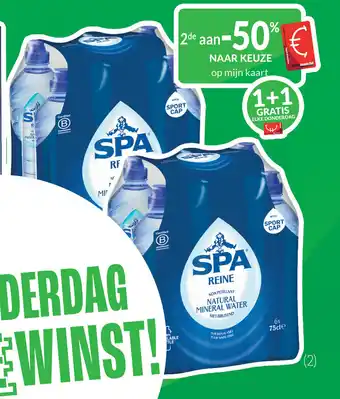 Intermarché Spa reine natuurlijk mineraalwater in fles - 6x75cl aanbieding