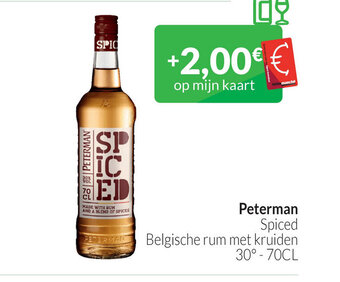 Intermarché Peterman spiced belgische rum met kruiden 30° 70cl aanbieding