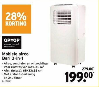 GAMMA Mobiele airco Bari 3-in-1 aanbieding