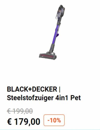 Krëfel Black + decker Steelstofzuiger 4in1 pet aanbieding