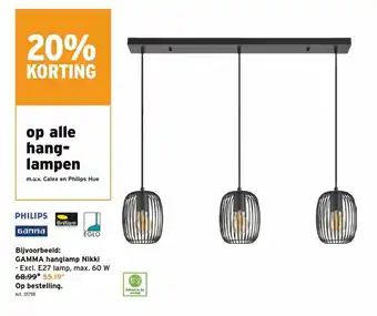 GAMMA Philips Bijvoorbeeld: Gamma hanglamp Nikki aanbieding