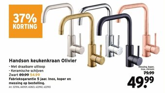 GAMMA Handson keukenkraan Olivier aanbieding