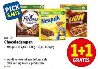 Lidl Chocoladerepen nesquik aanbieding