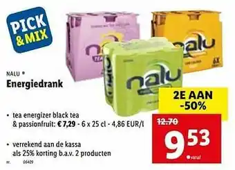 Lidl Energiedrank tea energizer black tea + passionfruit aanbieding
