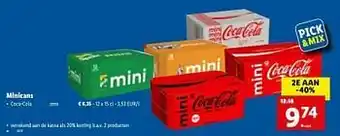 Lidl Minicans coca-cola zero aanbieding