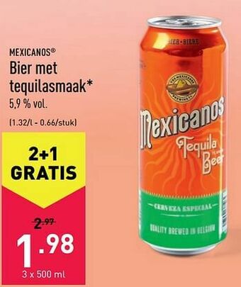 ALDI Bier met tequilasmaak aanbieding