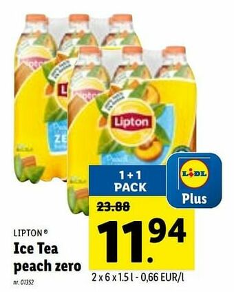 Lidl Ice tea peach zero aanbieding
