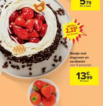 Nestje met Slagroom en Aardbeien