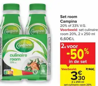 Carrefour Market Campina Set Room 2 x 250ml aanbieding