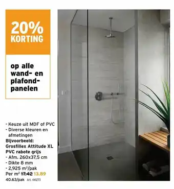 GAMMA Bij. Grosfillex Attitude XL PVC rabote grijs aanbieding