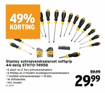 GAMMA Stanley schroevendraaierset softgrip 44-delig STHT0-74958 aanbieding
