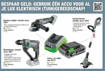 GAMMA Haakse slijper zonder accu 20V aanbieding