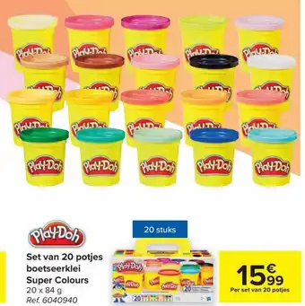 Play-Doh Set van 20 Potjes Boetseerklei Super Colours 20 x 84g
