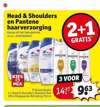 Kruidvat Head & Shoulders En Pantene Haarverzorging aanbieding