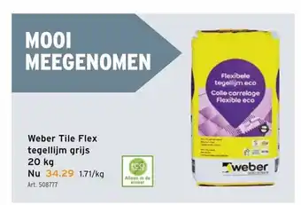 GAMMA Weber Tile Flex tegellijm grijs 20kg aanbieding