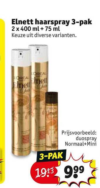 Kruidvat Elnett Haarspray 3 Pak aanbieding