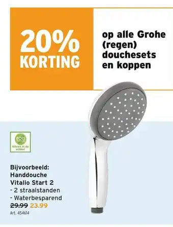 GAMMA Bij. Handdouche Vitalio Start 2 aanbieding