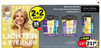 Kruidvat 2+2 Gratis John Frieda Haarverzorging En Styling Gamma aanbieding