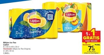 Carrefour Blikjes ice tea lipton aanbieding