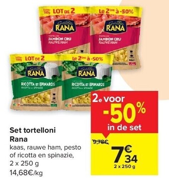 Carrefour Set tortelloni rana aanbieding